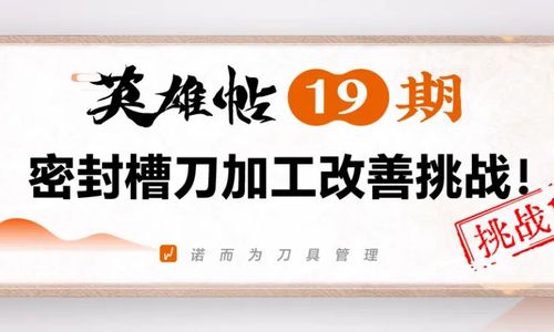 英雄帖19期 | 密封槽刀加工改善挑战！