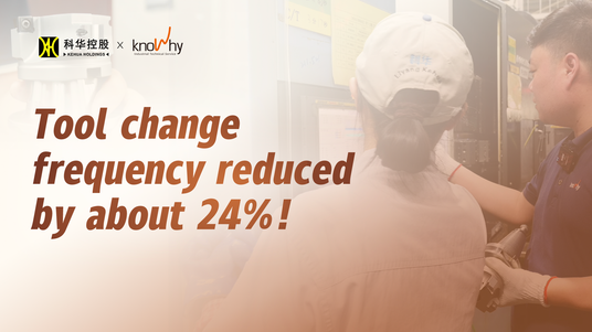 Tool change frequency reduced by about 24%!