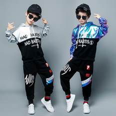 新款韩版男童套装秋季新年元旦表演服街舞演出服