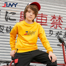 JLNY时尚运动男童长袖T恤秋冬新款潮牌套头针织童装卫衣
