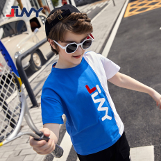 JLNY时尚运动童装夏季爆款纯棉短袖上衣圆领男童T恤