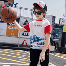 新款时尚运动童装夏装韩版男童上衣儿童印花短袖T恤