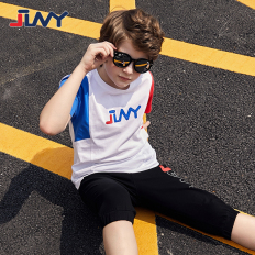 时尚韩版套装童装夏季新款男童全棉短袖T恤潮款运动上衣