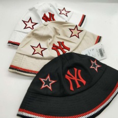 韩国新款刺绣MLB渔夫帽男女同款NY渔夫帽ins学生帽刺绣帽