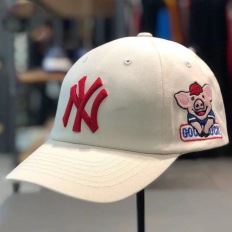 小猪NY帽子 猪猪NY棒球帽男女士韩版时尚潮流洋基队MLB鸭舌帽