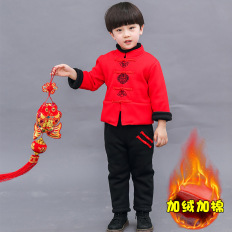 儿童古装棉服 男童拜年服 中国风秋冬童装加厚套装