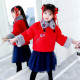 女童喜气新年装拜年服 中国风红色女童拜年服 加厚外套_1