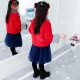 女童喜气新年装拜年服 中国风红色女童拜年服 加厚外套_3