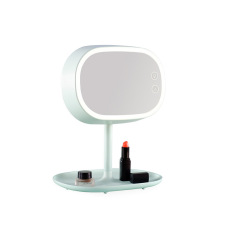 MECOR创意礼品LED台式化妆镜 可充电式化妆镜触摸开关可储物