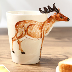 3d立体陶瓷杯创意手绘动物个性水杯马克杯咖啡杯子