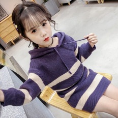 女童套装新款韩版儿童秋款针织衫套裙小女孩洋气时髦两件套