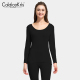 CaldiceKris（中国CK）女士睡衣秋冬保暖套装薄款圆领修身两件套CK-FS301_0