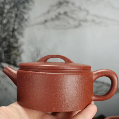紫砂壶单壶红降坡汉瓦壶160CC中式家用泡茶壶紫砂茶壶茶具